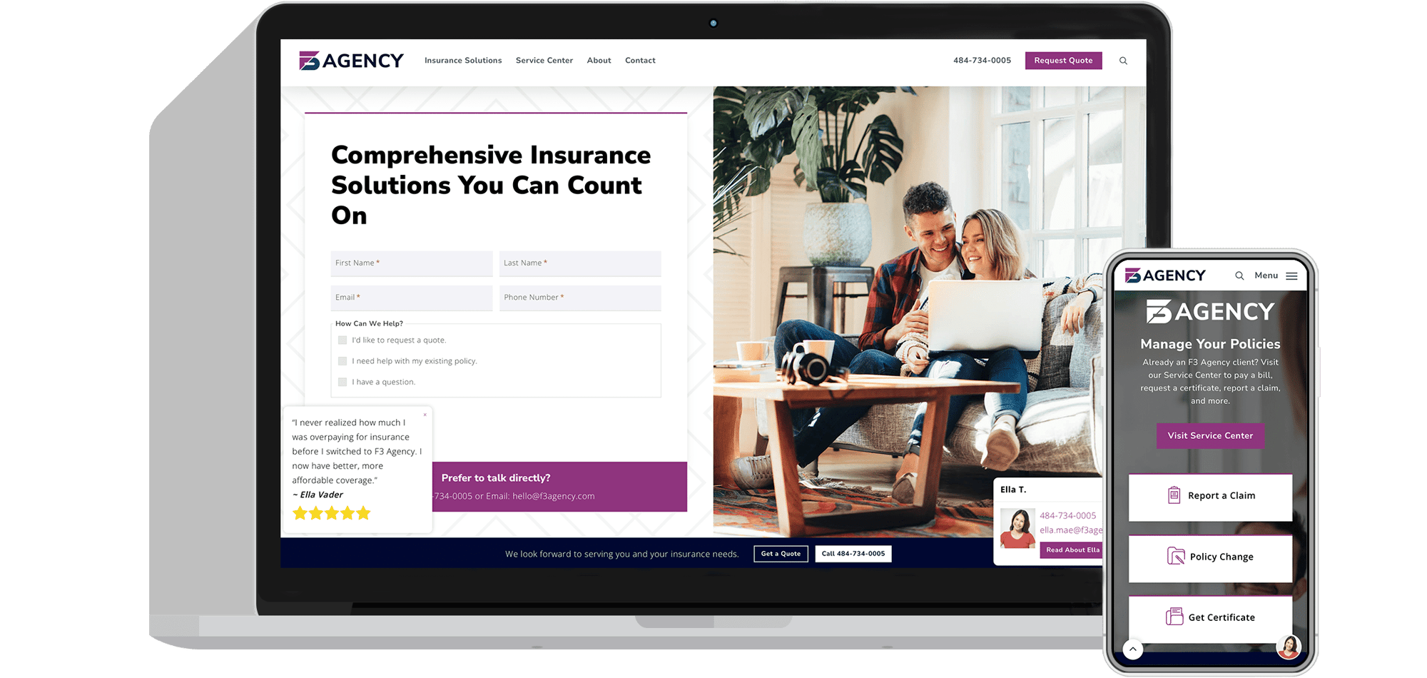 ActiveAgency Platform - Magenta Mockup for Desktop and Mobile